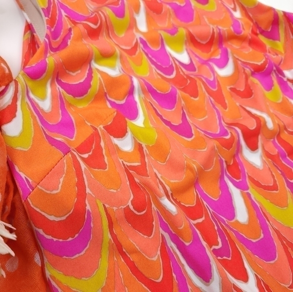 Trina Turk Orange Pink Sleeveless Gorgeous Back Dress Sz 0 - Picture 6 of 13